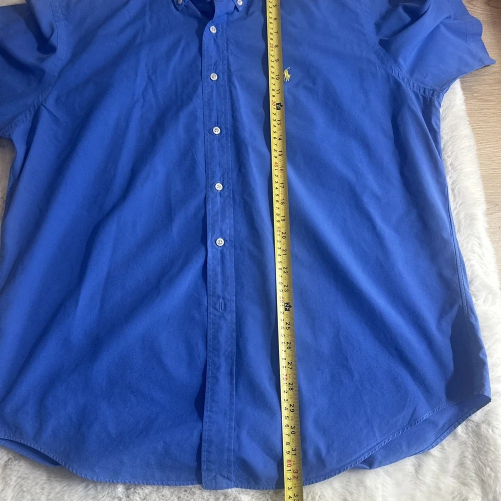 Ralph Lauren Medium Blue Featherweight Twill XL Causal‎ Button Down